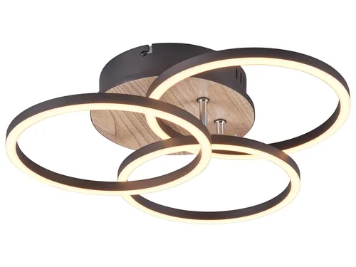Reality Leuchten LED Deckenleuchte Circle R62823135 - Moderne Deckenleuchte in Metall Schwarz matt mit Fernbedienung, dimmbar und Farbwechsel für individuelle Lichtstimmung - ideal für jeden Raum.