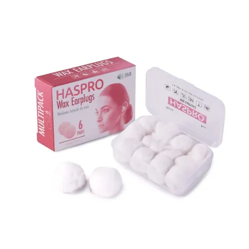 Haspro Wachs-Ohrstöpsel, 6 Paar