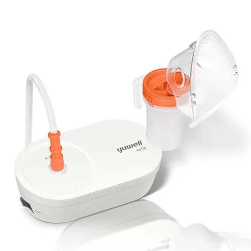 yuwell Inhalationsgerät für Kinder und Erwachsene, Luftkompressor, bei Erkältungen und Atemwegserkrankungen der Oberen und Unteren Atemwege, Einfache Reinigung, Kompaktes Design (405B)