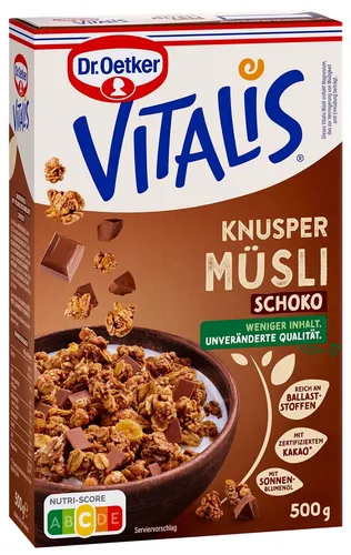 Vitalis Knusper Schoko Müsli - Schokomüsli - 500 Gramm