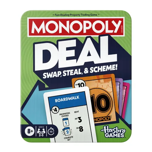 Monopoly Deal Card Game in Collectible Storage Tin Ages 8+ 2-5 Players 15