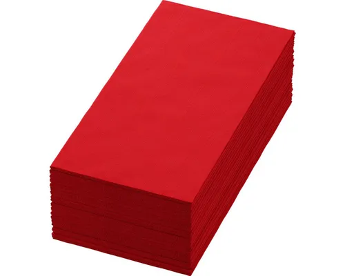 Duni Papierserviette 3-lagig Rot 40x40cm - Hochwertige Duni Papierservietten in Rot, 3-lagig und ideal für festliche Anlässe. 250 Stück im Pack, perfekt für eine stilvolle Tischdekoration.