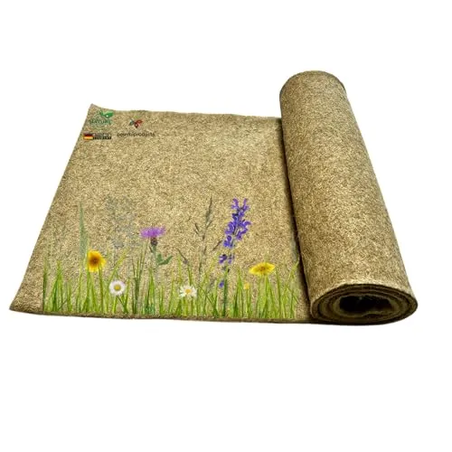 pemmiproducts Nagerteppich 100% Hanf, 80 x 40 cm, ca. 10 mm dick 5er Pack, Nagermatte, Hanfmatte für Kaninchen,Meerschweinchen, Nager,Hemp mat