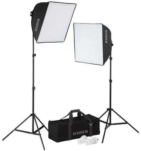 Kaiser 3167 studiolight E70 Kit - Dauerlichter Set für professionelle Beleuchtung von Sach- und Portraitaufnahmen, ideal für Video- und Filmprojekte.