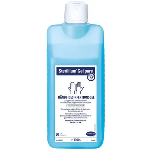Paul Hartmann AG Bode Sterillium Gel pure 1 L Händedesinfektionsmittel Händesinfektionsgel zum Einreiben mit Pflegekomplex 9814533
