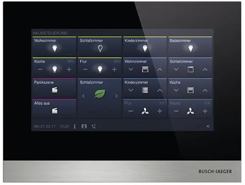 Busch-Jaeger Touch-Bedienelement H8236-5B-03 IP touch 7 LAN - Zentrales Bedienpanel für Busch-Welcome® IP und KNX, mit kapazitivem Touchscreen, Raumtemperaturregler und integrierter Videoüberwachung für optimale Sicherheit und Komfort.