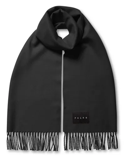 Falke Schal aus 100% Schurwolle, schwarz 180cm x 50cm - Elegante Stola aus atmungsaktiver und temperaturregulierender Merinowolle, ideal für jedes Outfit. 100% mulesingfrei für das Wohlergehen der Schafe.