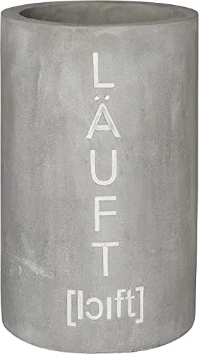 räder Flaschenkühler Vino Apero Läuft 215 cm - Barzubehör | Innovativer Beton-Weinkühler mit dem Spruch 'Läuft', perfekt für elegante Tischdekoration und praktischen Einsatz. Einfach im Wasserbad vorbereiten für optimalen Kühlungseffekt.
