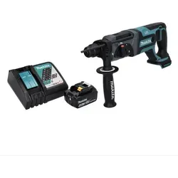 Makita DHR 241 RG1 Akku Bohrhammer 18 V mit 6,0 Ah Akku - Akkubohrhammer für vielseitige Anwendungen, inklusive 6,0 Ah Lithium-Ionen Akku und Ladegerät, ideal für Profis und Heimwerker.
