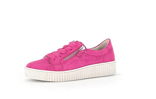 Gabor Damen Sneaker 63.334 - Elegante Sportschuhe mit Wechselfußbett - Pink - Die Gabor Damen Sneaker 63.334 kombinieren stilvolles Design mit hohem Komfort. Ideal für den Alltag, bieten sie eine rutschfeste Sohle und ein weiches Innenfutter aus Leder für ein angenehmes Tragegefühl.