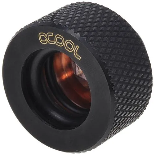 Alphacool HT 13mm HardTube Anschraubtülle G1/4 für Acryl- Messingrohre - gerändelt - Deep Black