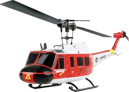 Amewi UH-1 Marine Brushless CP-Helikopter 6-Kanal 6G/3D RTF - Ferngesteuerte Helikopter mit Auto-Start und Auto-Landung für maximale Einsteigertauglichkeit. Der leistungsstarke Brushless-Motor sorgt für zuverlässige Leistung und Flugzeiten von bis zu 12 Minuten.