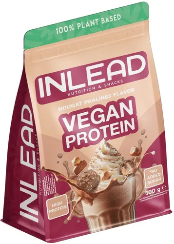 Inlead Vegan Protein, 500 g Beutel, Nougat Pralines