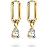 s.Oliver Ohrring - Elegante goldene Creolen aus poliertem Edelstahl - Stilvolle s.Oliver Creolen aus hochwertigem, poliertem Edelstahl. Mit einem Durchmesser von 25 mm und einer praktischen Klappschließe sind sie ideal für jeden Anlass. Geliefert in einem wiederverwendbaren Baumwoll-Säckchen, perfekt zum Verschenken.
