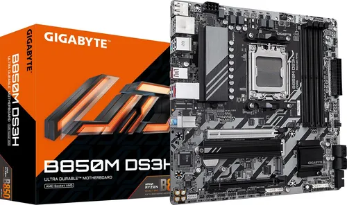 GIGABYTE B850M DS3H Mainboard - Sockel AM5 - Micro-ATX Mainboard mit AMD B850 Chipsatz, unterstützt bis zu 4x DDR5-RAM für hohe Leistung und Zukunftssicherheit.