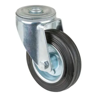 Vollgummi Rückenloch Lenkrolle Ø 100mm für Schwerlast