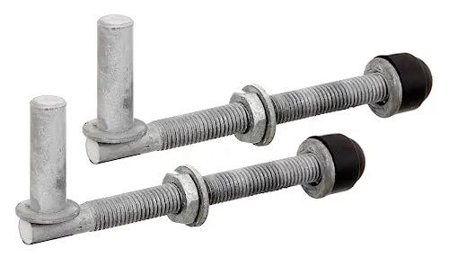 Alberts® Kloben z.Durchschrauben, ein Paar, feuerverzinkt - Maschendraht, ideal für stabile und langlebige Zaunlösungen, mit einem Dornst. von ⌀13mm und einer Länge von 140mm.