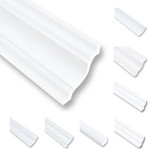 Styropor Deckenleisten NK80 80x80mm - Zierprofile für Ihr Zuhause - Verleihen Sie Ihrem Raum neuen Glanz mit unseren einfach zu montierenden Styropor-Deckenleisten. Perfekt für die Renovierung, überdecken sie mühelos Unebenheiten und sorgen für ein elegantes Finish.
