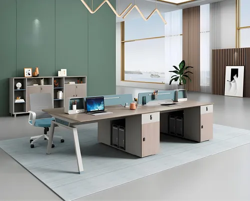 Team Schreibtisch Büro Set 240x120 + Aktenschrank in Beige - Modernes Büro Set, bestehend aus einem großzügigen Schreibtisch und Aktenschrank. Ideal für Jugendliche und Erwachsene, mit stabiler MDF-Oberfläche und 2 Jahren Herstellergarantie.