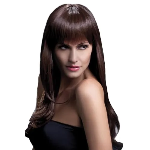 Smiffys Fever Kollektion Sienna Perücke, Braun in braun von Smiffys