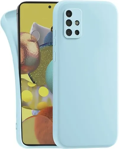 MyGadget Hülle für Samsung Galaxy A51 4G - robuste Silikon Schutzhülle TPU Case Slim Silikonhülle - Back Cover Kratzfest Handyhülle - Hellblau