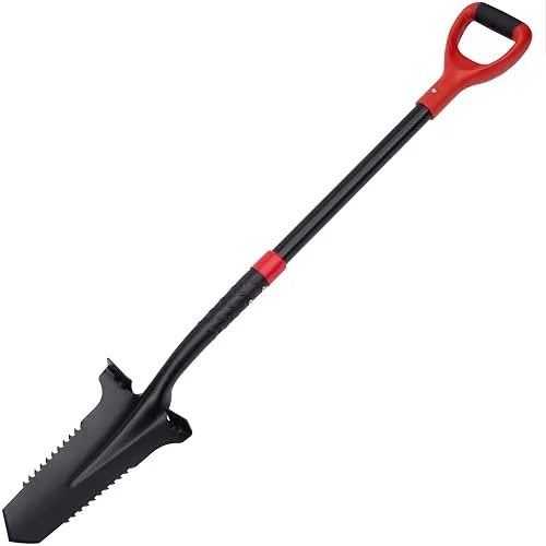 Meister Spaten mit Wurzelsäge - Ergonomischer Gartenhelfer für Wurzeln bis 3 cm - Gartenspaten mit 20 scharfen Sägezähnen, ideal zum mühelosen Entfernen von Wurzeln und Gestrüpp. Ergonomischer D-Griff und stabiles Fiberglas sorgen für komfortables Arbeiten.