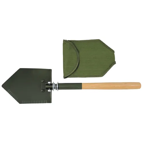 Klappspaten Delux - 2-teilig mit Holzstiel und PVC Hülle, leicht und kompakt für Gartenarbeit und Outdoor-Aktivitäten