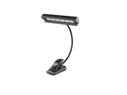 K&M 12248 Concert Light - Innenbeleuchtung, flexible Notenpultleuchte mit 6 LEDs und 2 Helligkeitsstufen, ideal für Musiker, inkl. Batterien und Netzteil.