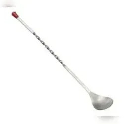 Barlöffel mit rotem Knopf in silber von TOM FOX