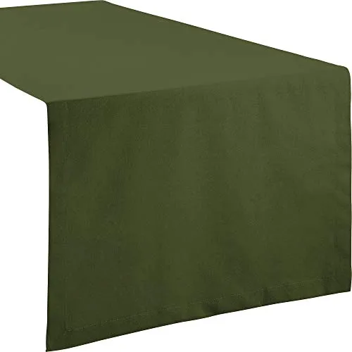 Produktbild REDBEST Tischdecke, Tischläufer Uni Seattle, 100% Baumwolle dunkelgrün Größe 40x170 cm