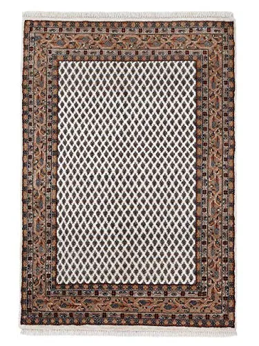 carpetfine Mir Teppich Creme 40x60 cm | Moderner Teppich für Wohn- und Schlafzimmer