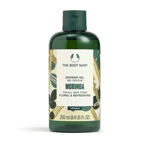 The Body Shop Moringa Shower Gel 250 ml - Duschgel für Damen mit 92 % natürlichen Inhaltsstoffen, reinigt sanft und spendet Feuchtigkeit für samtweiche, zarte Haut.