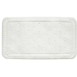 kela 22361 Badewanneneinlage, Mit Sauger, PVC-Weichschaumbeschichtet, 72 x 36 cm, Kreta, weiß