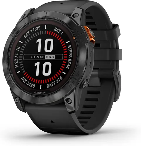 Garmin Fenix 7X Pro Solar - 26mm, schwarz schiefergrau, leistungsstarke Smartwatch mit Solarladetechnologie und umfangreichen Fitnessfunktionen