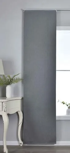 Gardinenbox Flächenvorhang mit Paneelwagen HxB 245x60 cm Grau 100% Verdunkelung Blackout »München Dark« Paneelwagen Dreischichtige Bindung 202410P