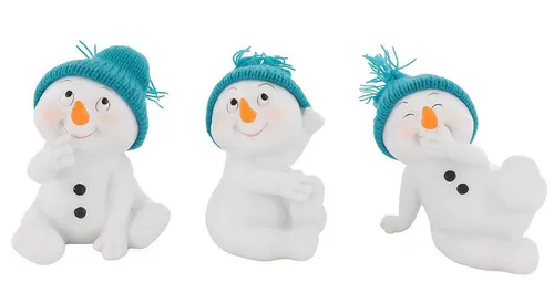 Geschenkestadl Schneemann 3 x Schneemann sitzend 11,5cm Weihnachten Winter versch. Varianten