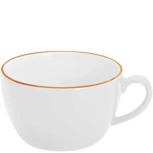 KAHLA 204708A69970C Pronto Line Cappuccino-Obertasse 0,25 l Line sunset orange | Kaffeetasse mit oranger Linie aus Porzellan