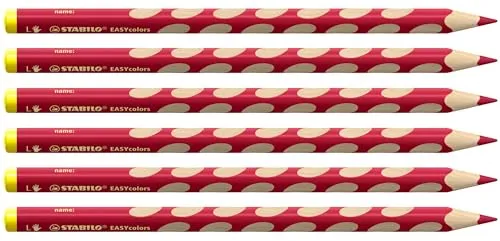 STABILO - Ergonomischer Buntstift für Linkshänder - EASYcolors - 6er Pack - kirschrot