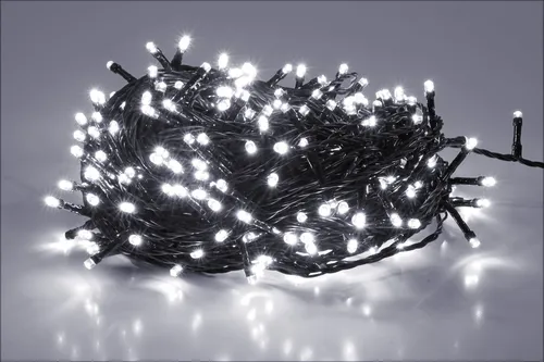 Lichterkette kaltweiß 240 LED - 18 m - Weihnachtslichterkette weiß Innen + Außen