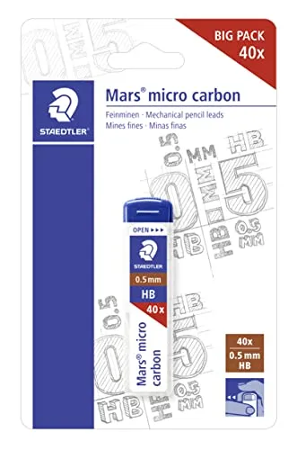 STAEDTLER 25505HBBKD Mars Micro Feinminen Minendurchmesser 0.5 mm, HB soft, Blisterkarte mit 1 Stück