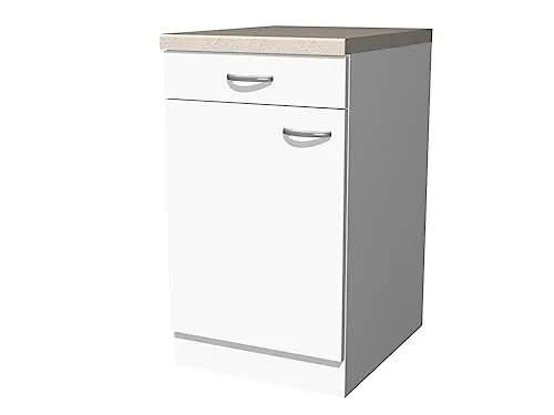 Flex-Well Küchenunterschrank mit Arbeitsplatte - 50 cm breit - Weiß – Witus