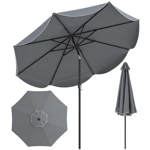 COSTWAY Sonnenschirm Ø 270 cm mit Kurbel & Neigung