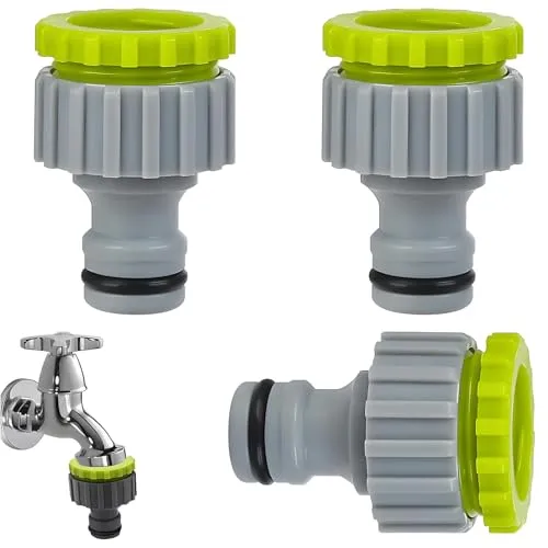 Wasserhahn Adapter Gartenschlauch für Gardena Hahnverbinder – 3 Stück 2-in-1 Kupplung Gartenschlauch Verbindungen, Schlauchverbinder Anschluss Set 1/2 Zoll 3/4 Zoll, für Verbinder Wasserschlauch