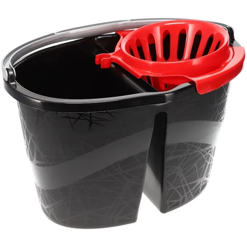 Wischeimer 18 L Putzeimer mit Presse Zweigeteilter Zweikammer Eimer Auswringer