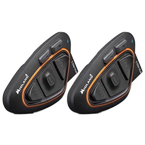 Midland BTX1 Pro S Twin C1411.05 - Motorrad-Headset mit IPX6 wasserdichtem Design, 23h Akku und Geräuschunterdrückung für klare Kommunikation und Musikgenuss auf jeder Fahrt.