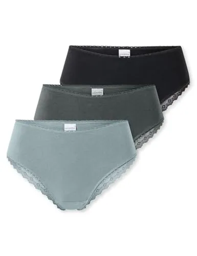 Schiesser Damen 3 PACK Brazilian Slip Unterwäsche mit Spitze - Elegante Schiesser Damen Brazilian Slips im praktischen 3er-Pack, mit feiner Spitze für einen femininen Look und hohen Tragekomfort.