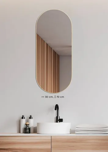 Xxxl Wandspiegel 30x70 cm - Vielseitig montierbar - Spiegel, aus hochwertigem Glas, 30x70x1 cm, ideal für jede Wand. Senkrecht und waagrecht montierbar für flexibles Design.