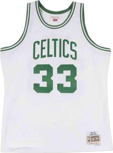 Mitchell & Ness NBA Hardwood Classics Swingman Jersey Boston Celtics - Larry Bird - Weiß - Sportfan T-Shirt, hochwertiges Swingman Jersey mit lizenzierten Team- und Spieler-Logos sowie kontrastierenden Rippbündchen für optimalen Tragekomfort.