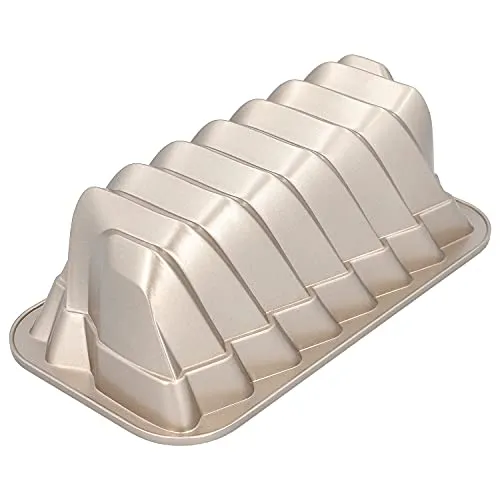 Birkmann Kastenform Contoura, Gold, antihaftbeschichtet - Backformen für müheloses Backen, 1,2 L Fassungsvermögen, ideal für perfekte Kastenbrote und Kuchen.