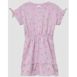 s.Oliver Minikleid Kleid Kurzes Kleid mit All-over-Print und Raffung bunt|rosa 128 EU
